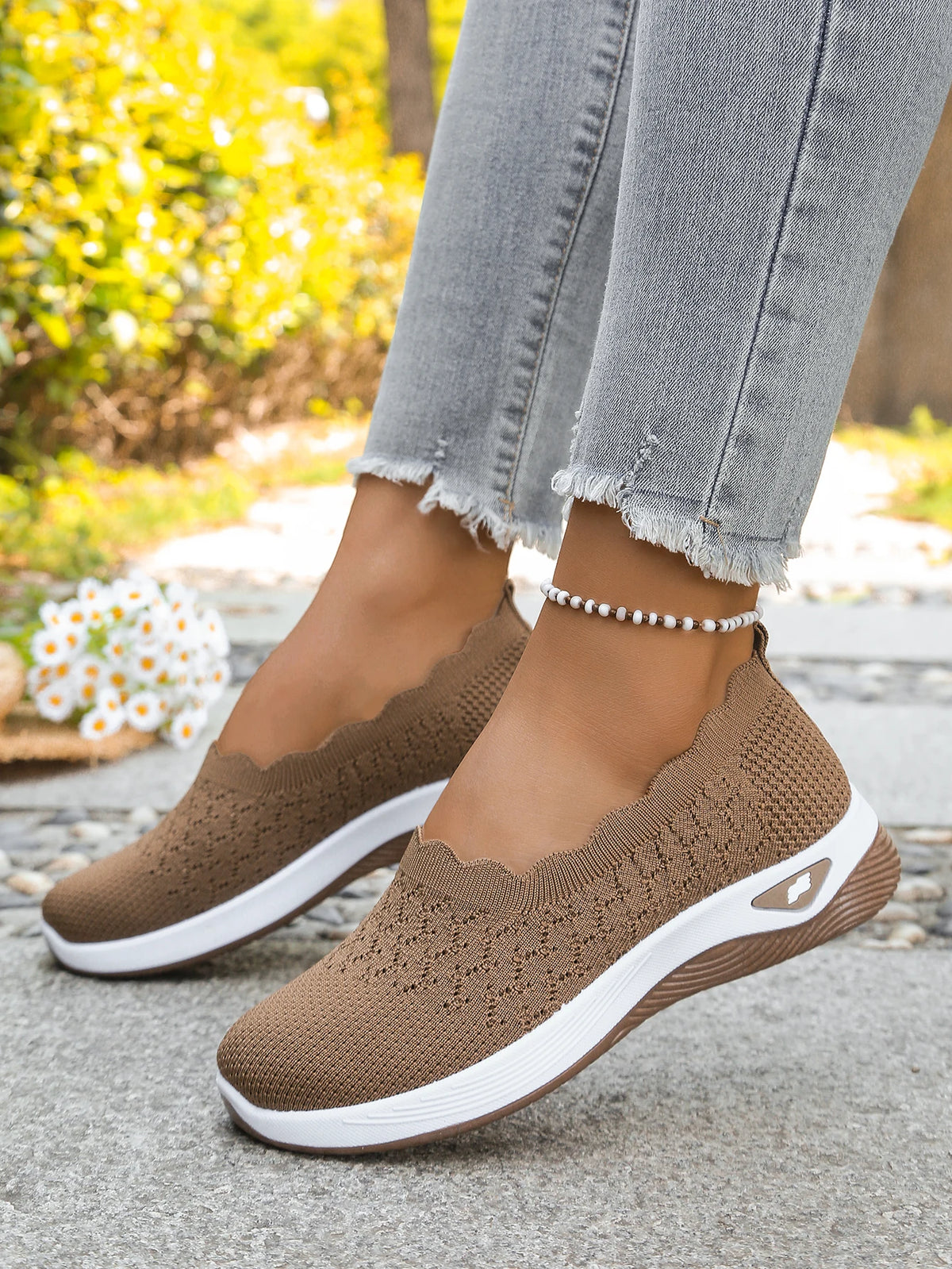 Women's 2026 Summer Breathable Knit Slip-On Sneakers Ultra Lightweight Soft Sole Comfortable Casual Loafers for Daily Work Walk