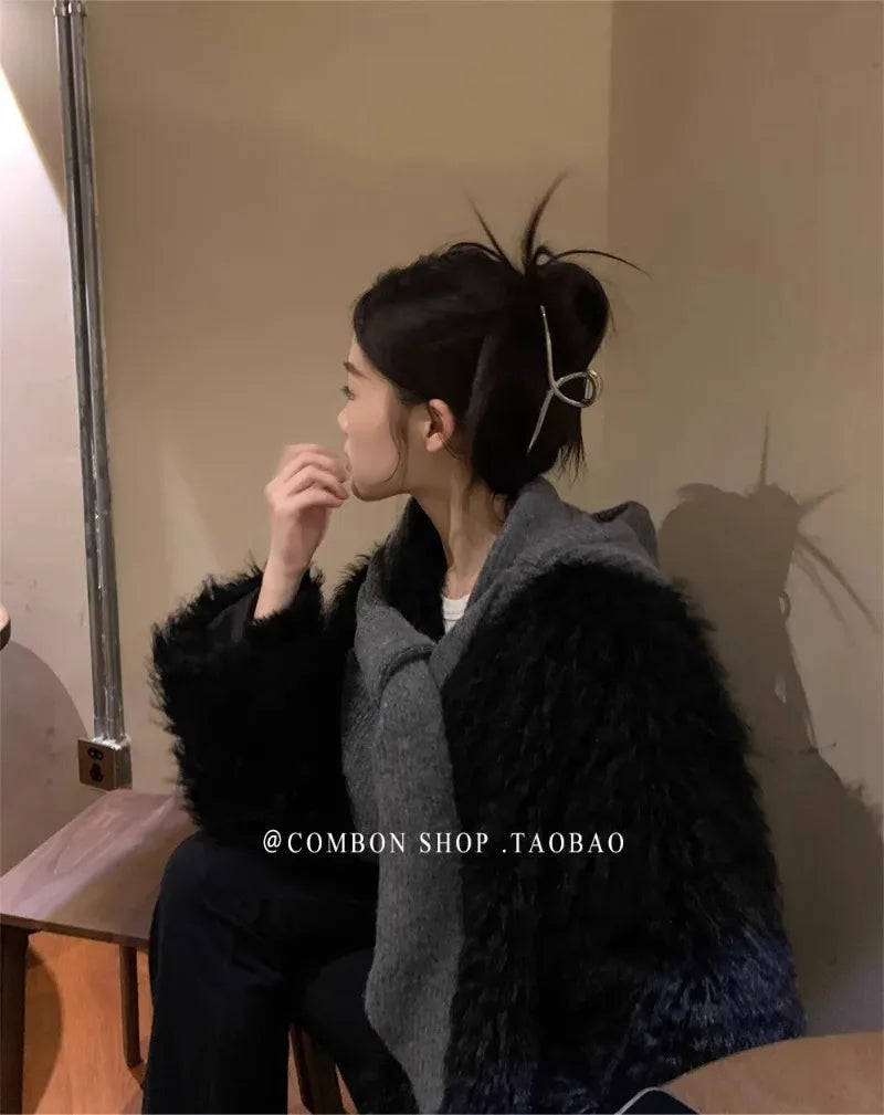 Oversize Hood Scarf Balaclava Hat Winter Ear Protection Windproof Warm Balaclava Hats Women Fashion Hat and Scarf Skullies Beani