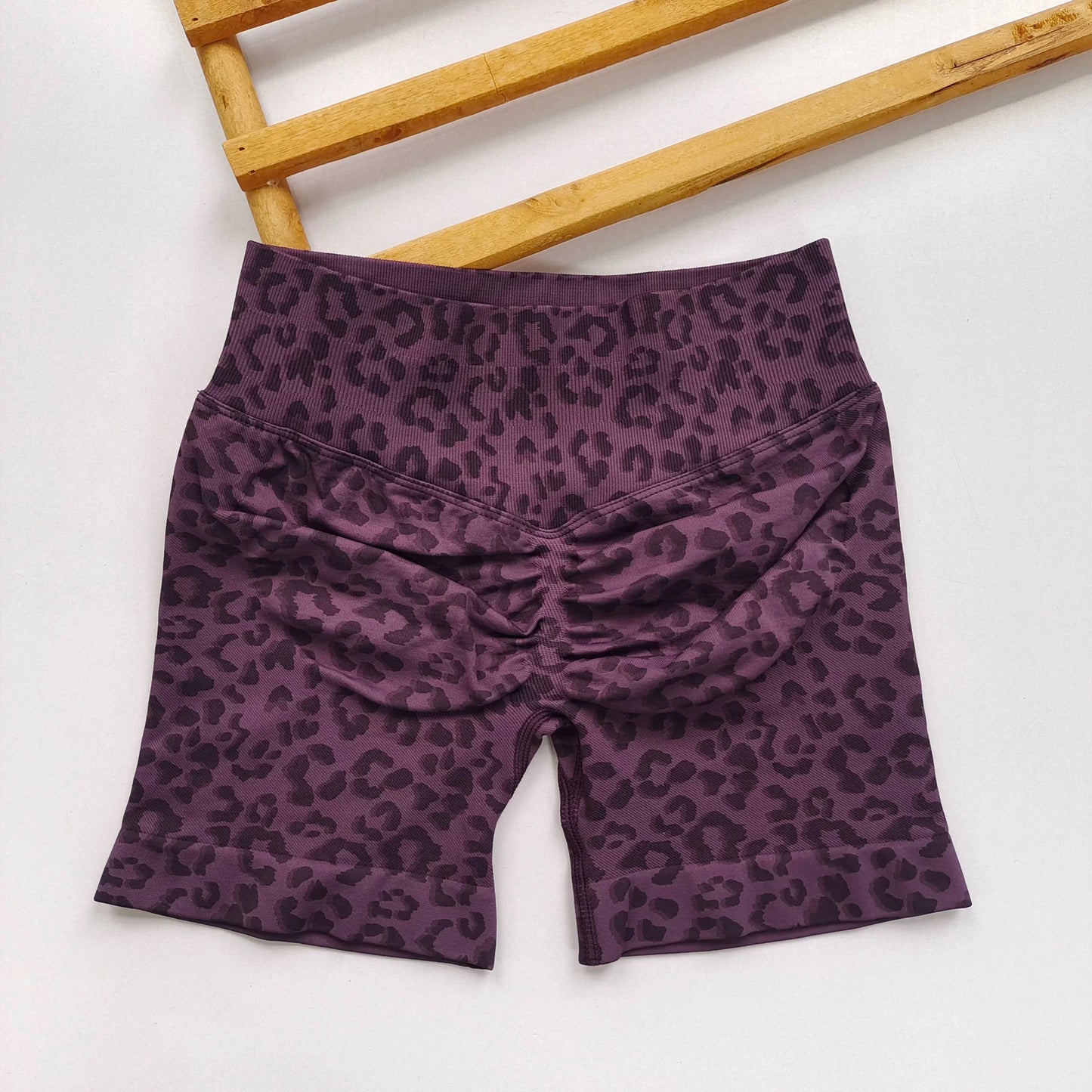 Women’s Leopard Print High-Waisted Biker Shorts