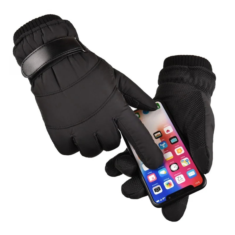 Winter Gloves Men Windproof Down Alternative Fleece Lined Thickened Warm Autumn Winter Motorcycle Cycling E-Bike Ski