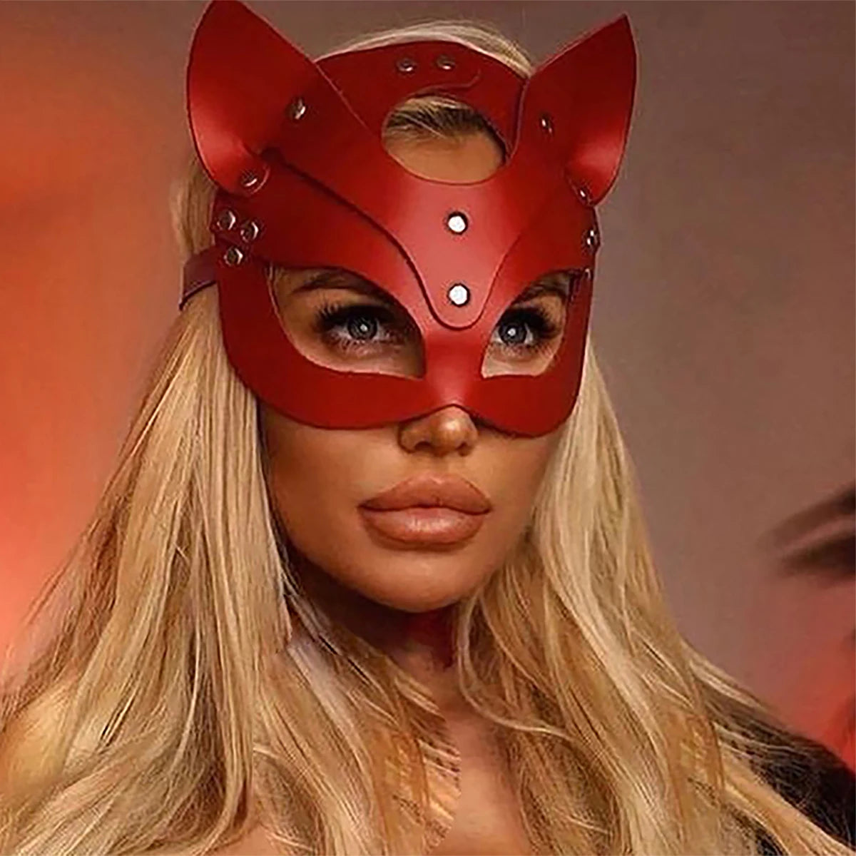 Women Sexy Leather Mask Gothic Cosplay Masquerade Ball Half Face Cat Mask BDSM Sex Games Toy Party Fancy Masks Accessories