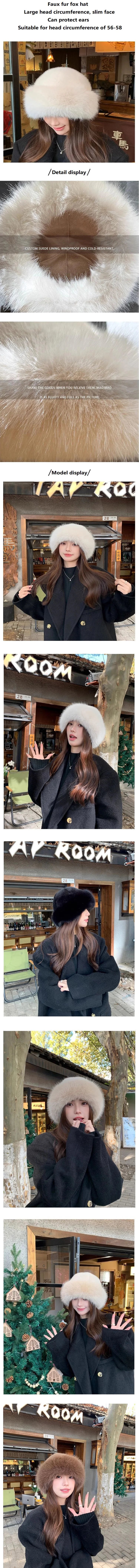 Autumn and Winter 2025 New Mongolian Hat Women's Fashion Fur Cap Fur Hat Brimless Plush Fluffy Skiing Riding Warm Caps MZr02