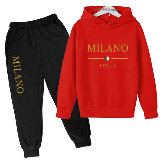 Kids Letter Print Hoodie and Pants 2-Piece Tracksuit Set