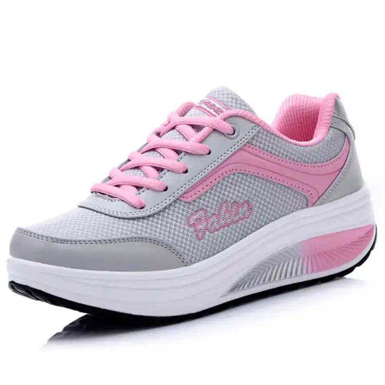 Women’s Fashion Platform Sneakers – Comfortable Casual Walking Shoes with Lightweight Flat Sole & Plus Size Fit