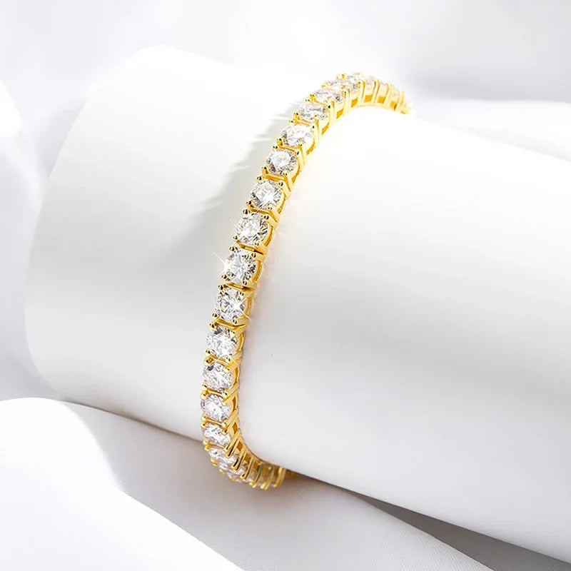 Factory Price D VVS1 Moissanite Tennis Bracelet – 925 Sterling Silver Single Row Classic Bracelet for Women & Men with GRA Certificate