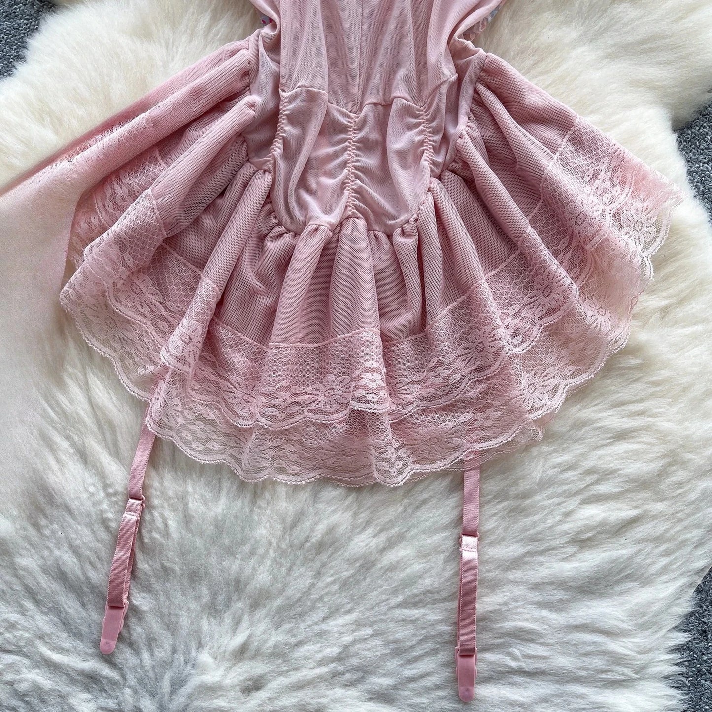 Women’s Floral Lace Strapless Mini Dress