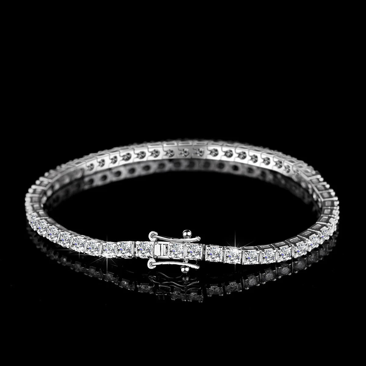 Factory Price D VVS1 Moissanite Tennis Bracelet – 925 Sterling Silver Single Row Classic Bracelet for Women & Men with GRA Certificate