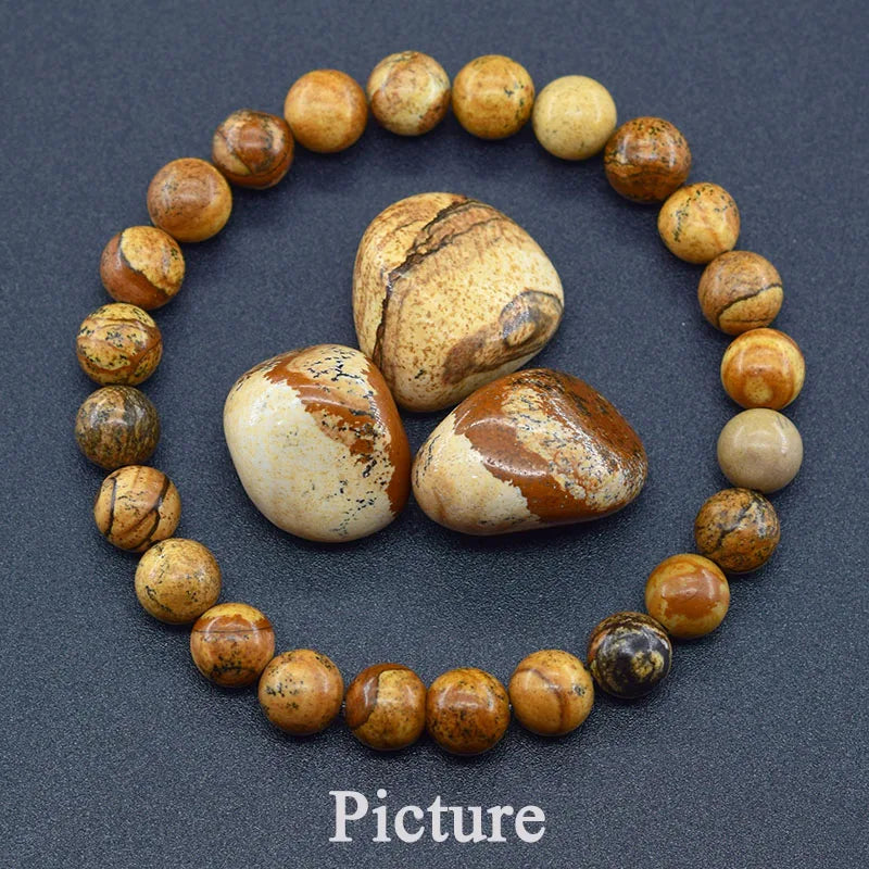 Indian Agate Bead Bracelet for Women – Natural Colorful Crystal Stone Strand Bracelet, Energy-Inspired Yoga Jewelry Gift