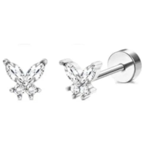 14K Gold-Plated Stainless Steel Classic Stud Earrings
