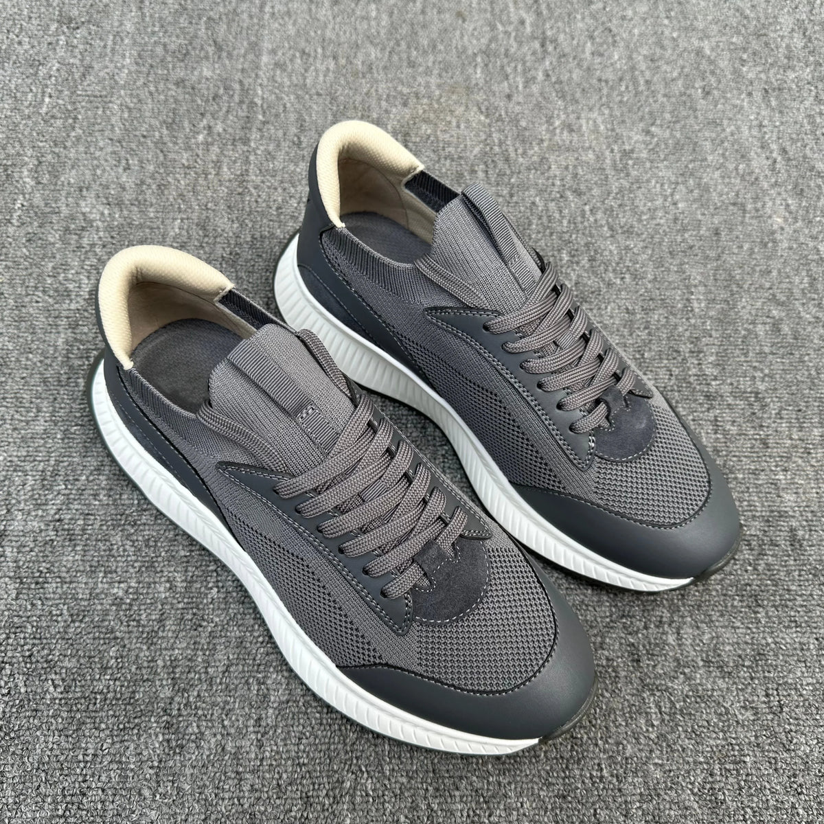 2026 Summer Breathable Sports Casual Shoes For Men, Thick Sole Height Increasing Lace Up Comfort Versatile Mesh Running Sneakers