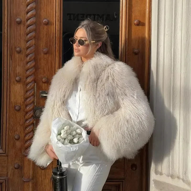 Women's Vintage Curly Faux Fur Jacket