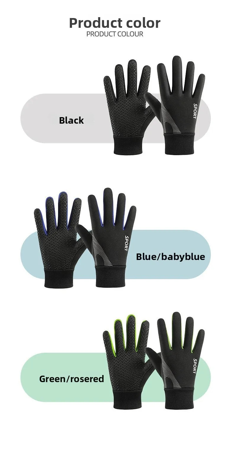 1 Pair Kids Winter Warm Sports Thermal Gloves Cold Weather Water-Resistant Anti-slip Children Mittens 5-13 Years Boys Girls