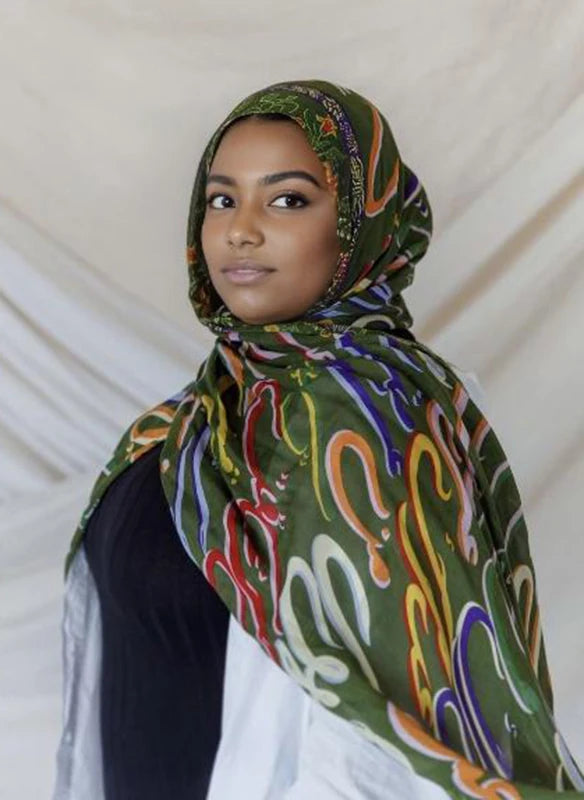 Women’s Leopard & Floral Print Bohemian Hijab Scarf
