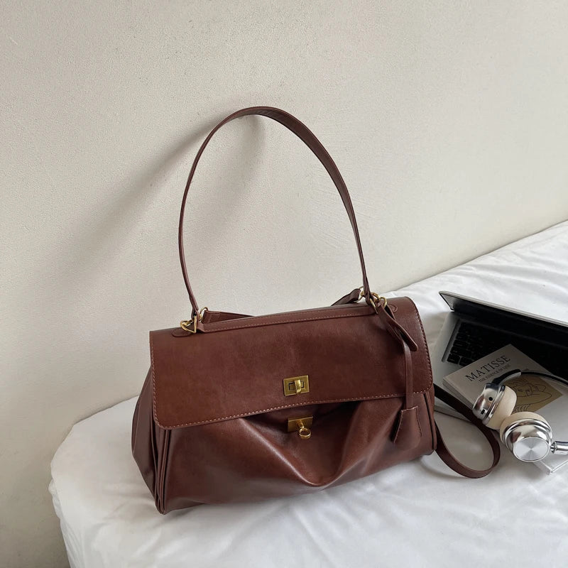 Women’s Vintage PU Flap Shoulder & Crossbody Bag