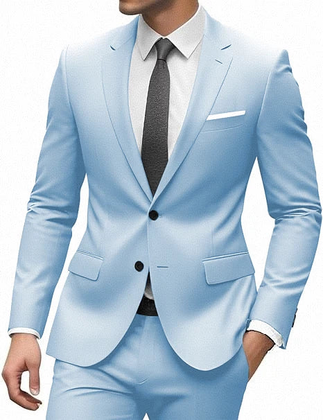 Elegant Suit for Men 2 Pieces Blazer and Pants Set Luxury Notched Lapel Tuxedo Suits for Men Formal Wedding Dresses Gentleman