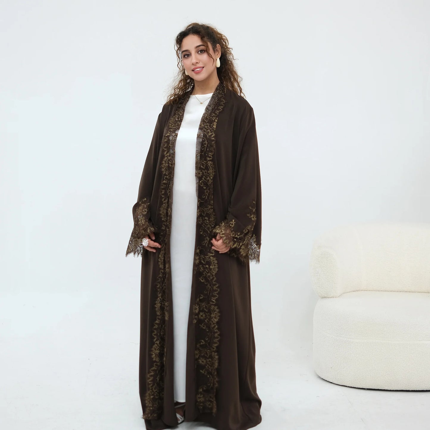 Luxury Floral Lace Abaya