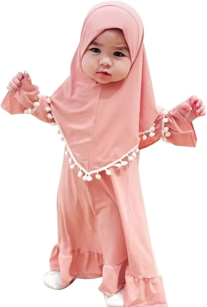 Kids Girls Hijab & Abaya Set