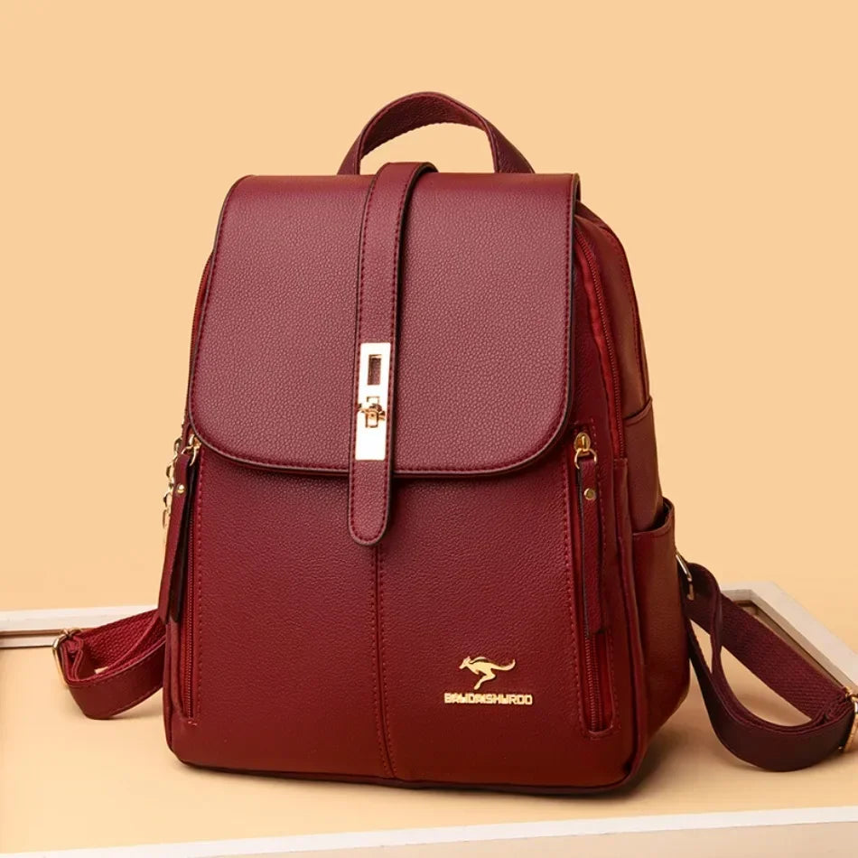 Women’s Casual Waterproof Synthetic Leather Backpack