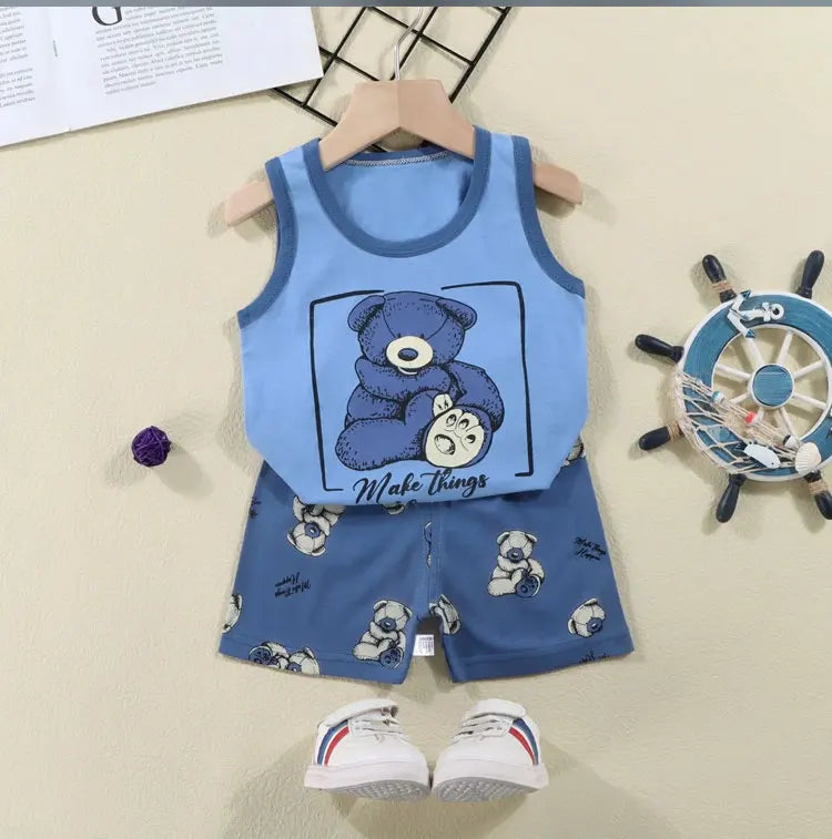 Kids’ Cotton Tank Top & Shorts Set