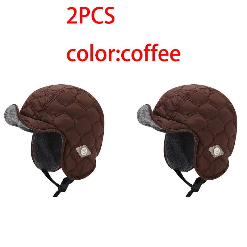 1/2/3PCS Windproof Warm Hat Winter Fleece Thickened Thermal Outdoor Ski Hat Earflap Men Women Cycling Ear Protectors Hats