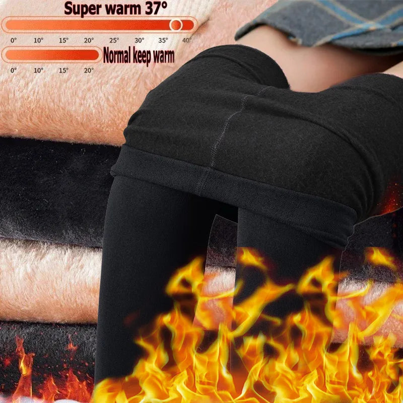 Women's Winter Fleece-Lined Thermal Leggings