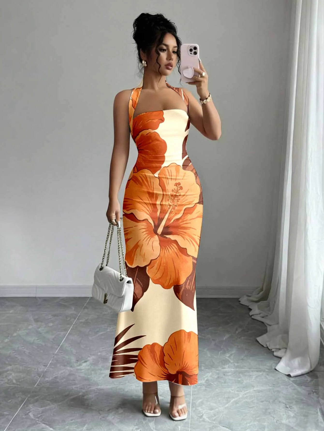 Women’s Sleeveless Halter Maxi Dress