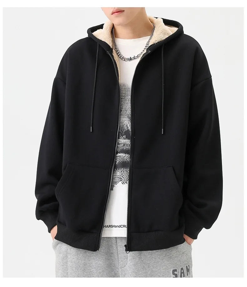 Men's Sherpa Fleece-Lined Winter Hoodie