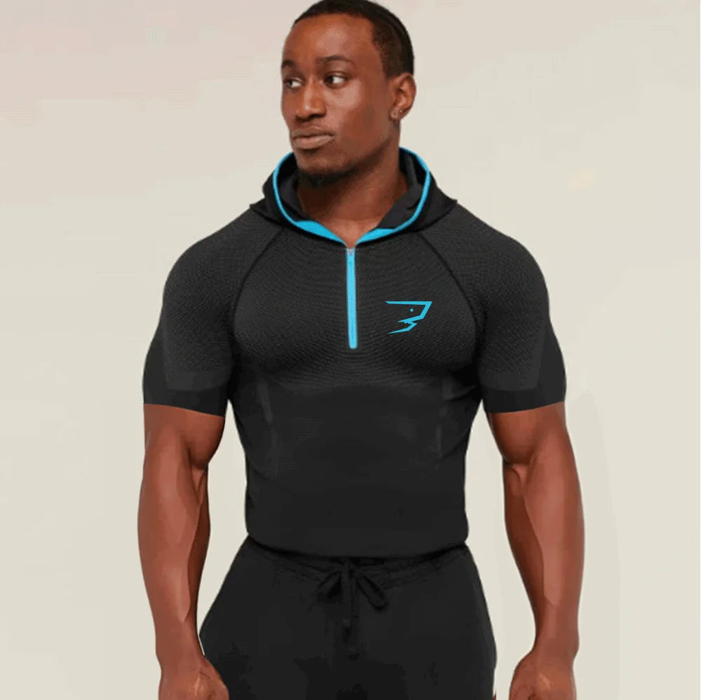 Men’s Quick-Dry Half-Zip Compression Hoodie