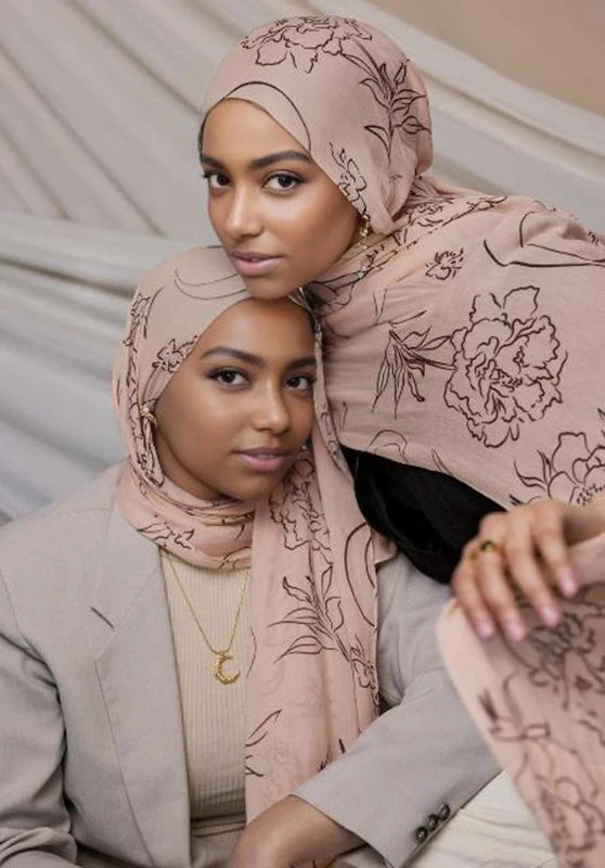 Women’s Leopard & Floral Print Bohemian Hijab Scarf