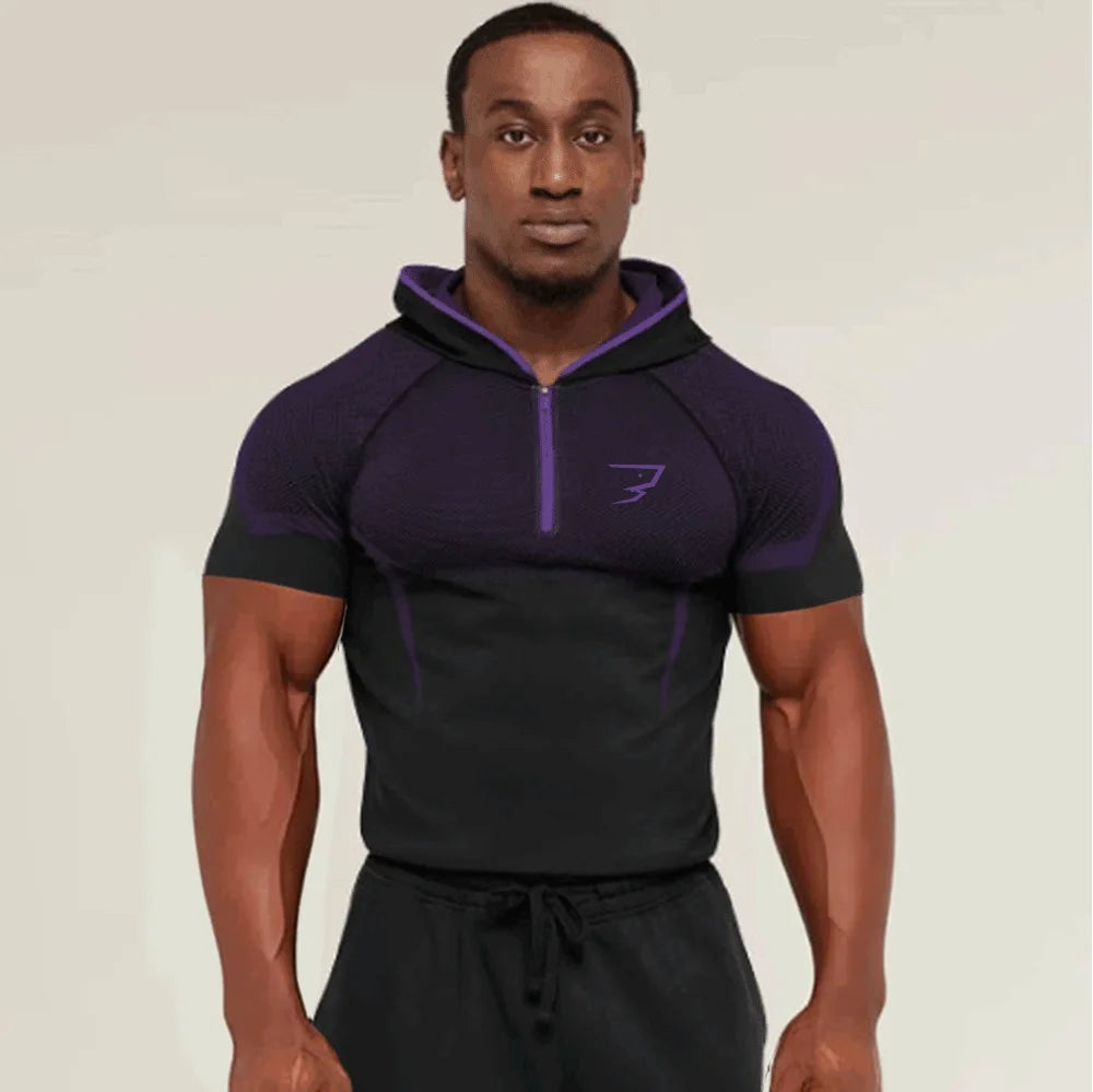 Men’s Quick-Dry Half-Zip Compression Hoodie