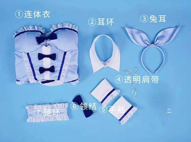 Anime My Dress Up Darling Kitagawa Marin Cosplay Costume Girl Blue Dress Cute Sexy Bunny Girl Uniform Halloween Clothes Outfit