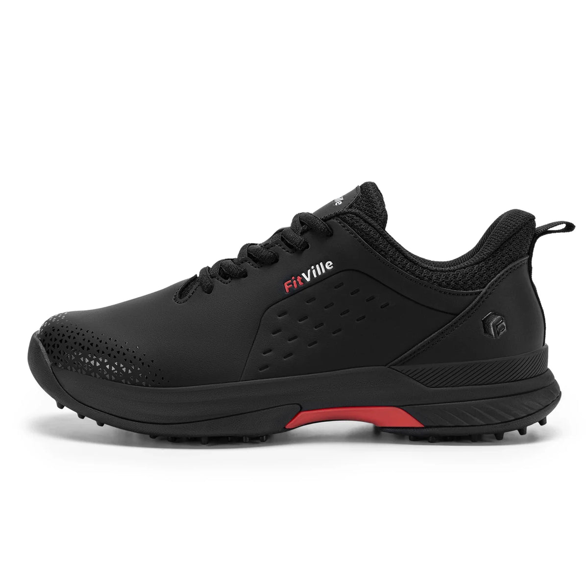 FitVille Men'S Golf Shoes Extra Wide Waterproof, Professional No-Slip Spiked Golf Shoes With Arch Support For Wide Feet