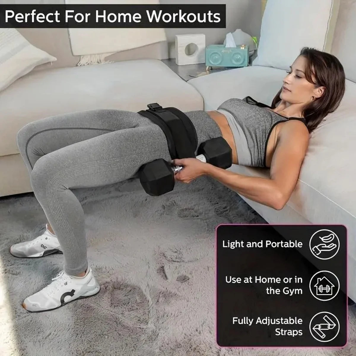 Adjustable Weighted Waist & Hip Training Belt – Home Gym Fitness Equipment for Dumbbell Workouts, Glute Exercises & Lower Body Strength Training