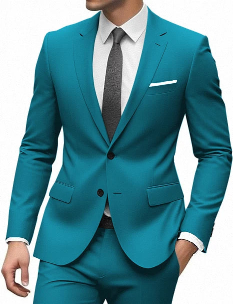 Elegant Suit for Men 2 Pieces Blazer and Pants Set Luxury Notched Lapel Tuxedo Suits for Men Formal Wedding Dresses Gentleman