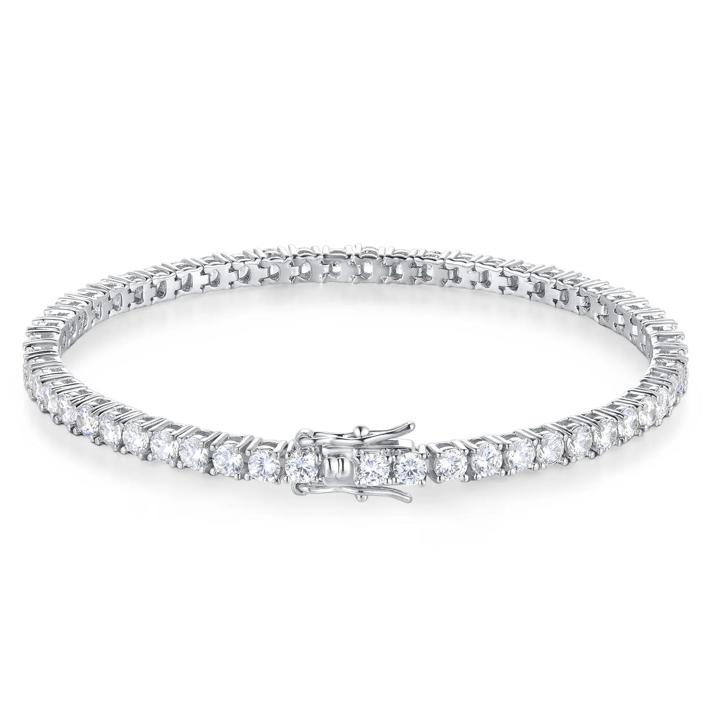 New Fashion S925 Sterling Silver 18K Gold-Plated 5A Black Zircon Tennis Bracelet for Men & Women