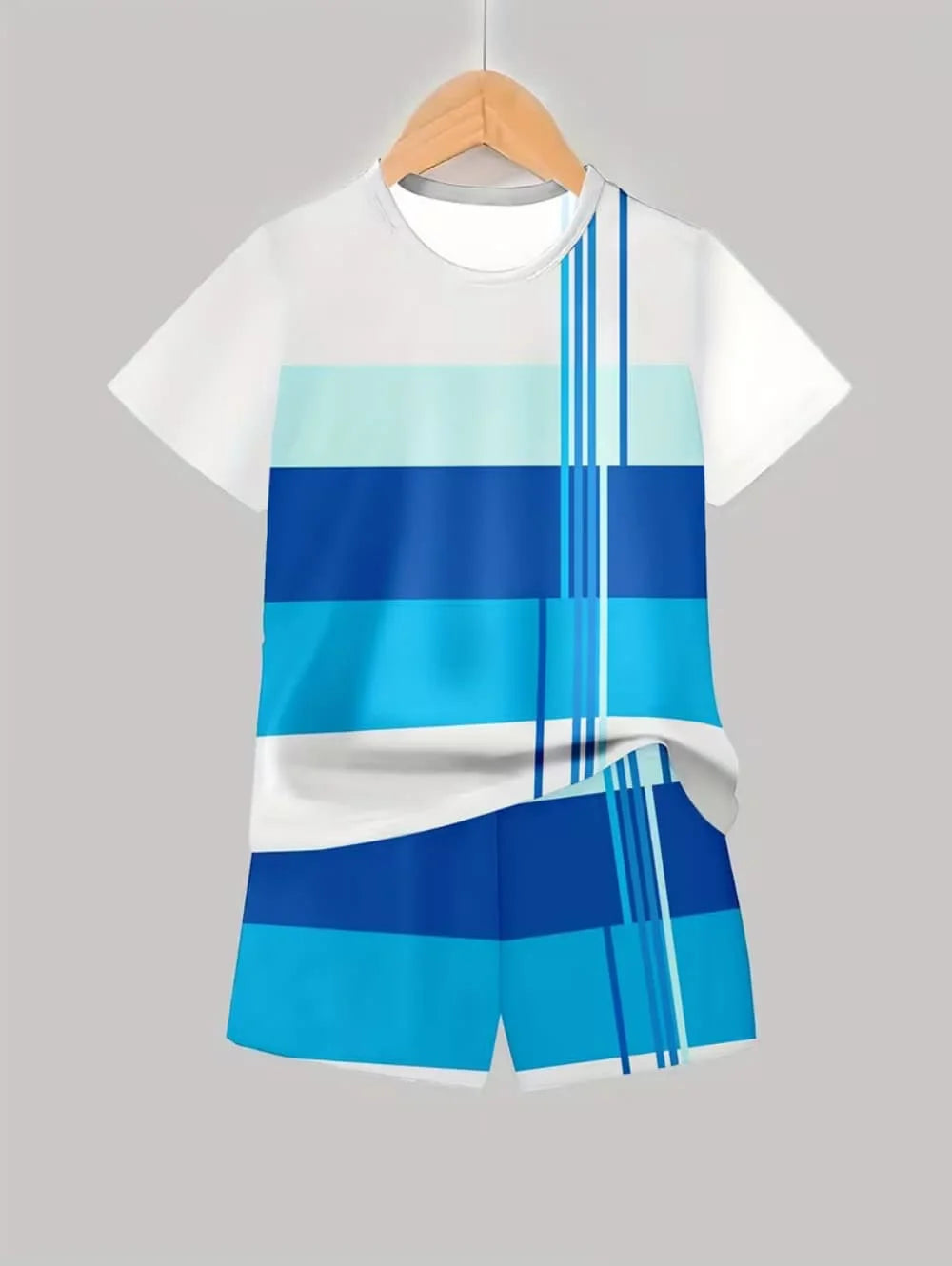 Boys 2-Piece Colorblock Quick-Dry T-Shirt and Shorts Set