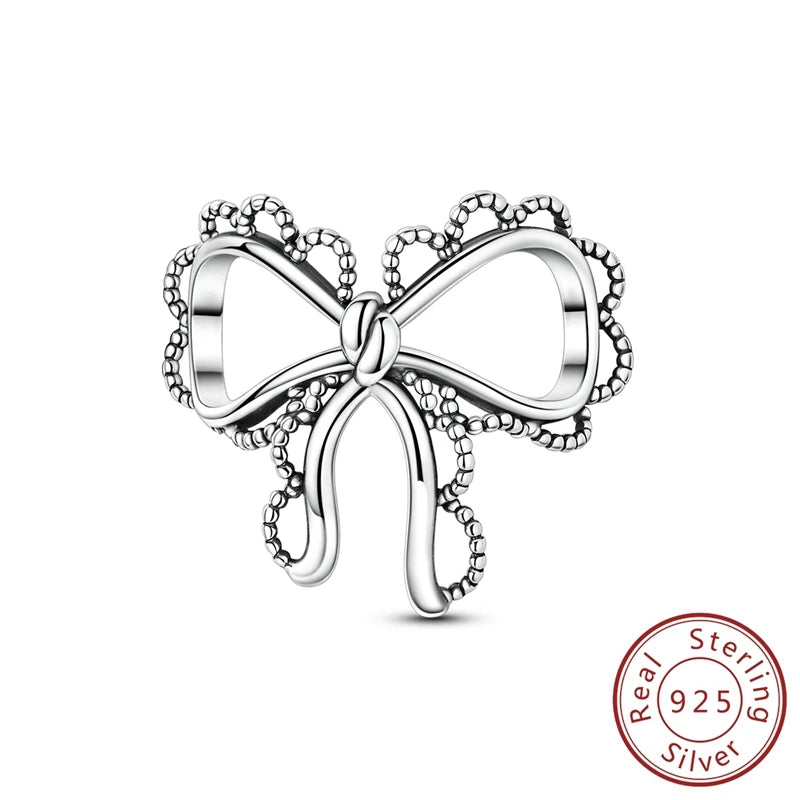 925 Sterling Silver Pink Ballet Girl Bow Pendant Charm Bead for Women – Elegant DIY Jewelry Making Charm for Bracelets & Necklaces