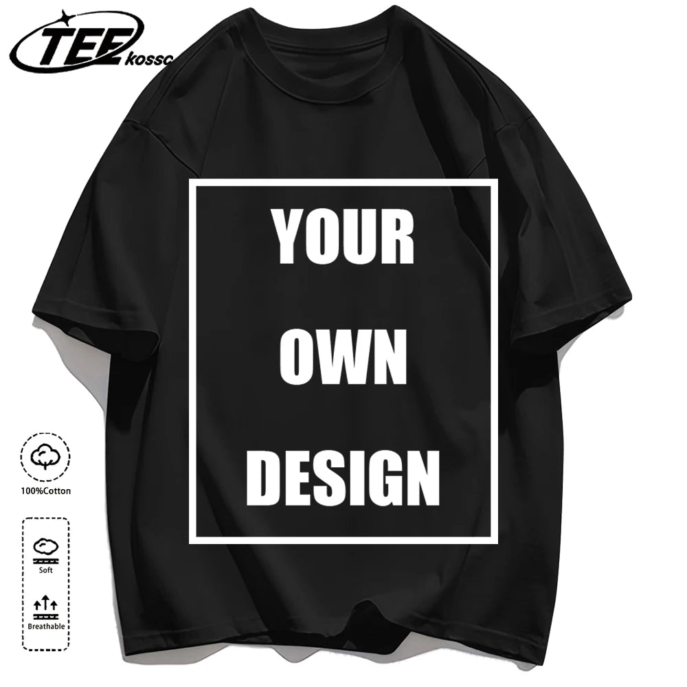 Customized LOGO Picture Men's Cotton T-Shirt Summer Colour Loose Short Sleeves Comfortable Fashion T Shirts Unisex O-Neck DIY Te