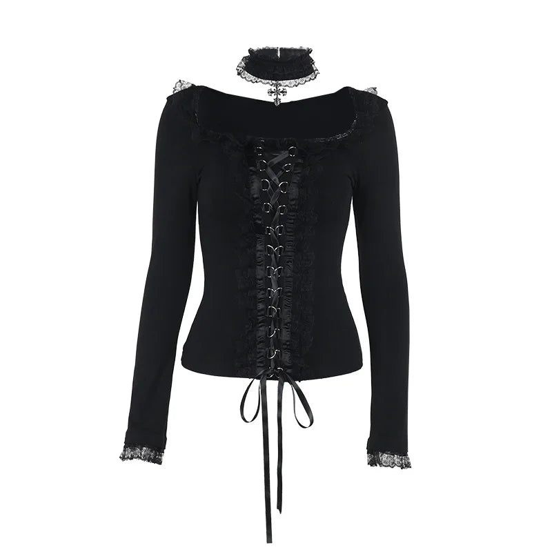 Women’s Gothic Lace Long Sleeve Top