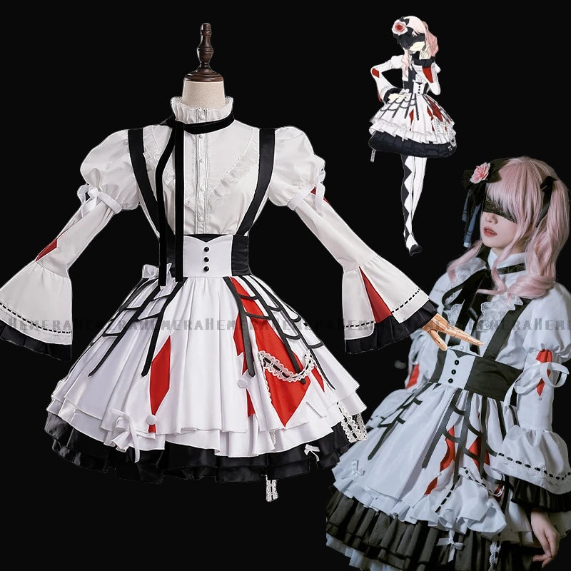 Project Sekai Akiyama Mizuki Cosplay Costume PJSK Lovely Lolita Party White Dress Wig Mizu5 Uniform Women Halloween Outfit