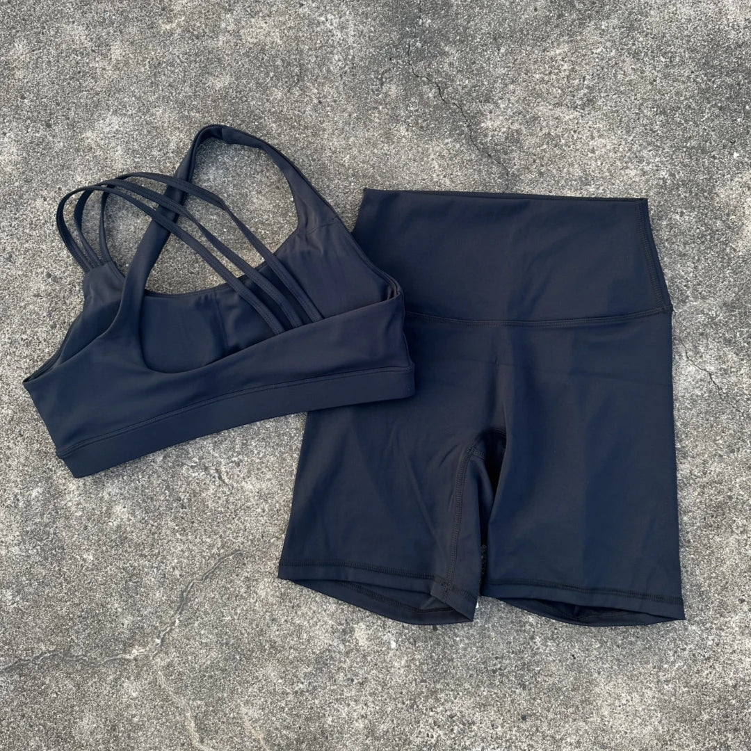 Women’s High-Waisted Yoga Shorts & Sports Bra Set