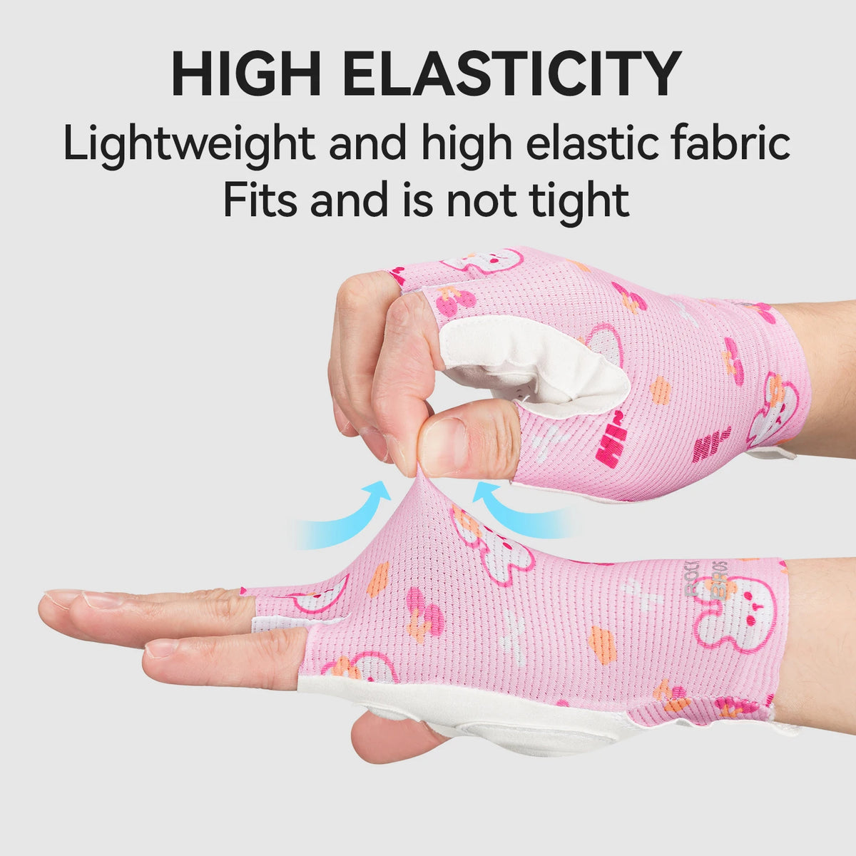 ROCKBROS Children Sports Gloves Non-Slip Wear-Resistant with SBR Palm Pads Cycling Gloves Childlike Graffiti Bike Riding Gloves