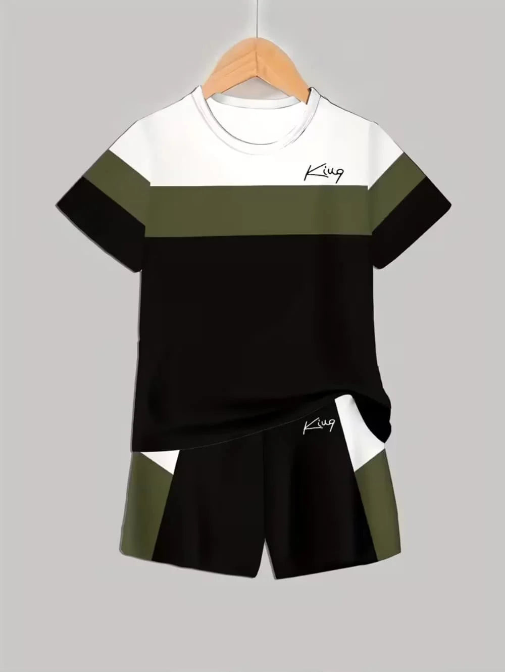 Boys 2-Piece Colorblock Quick-Dry T-Shirt and Shorts Set