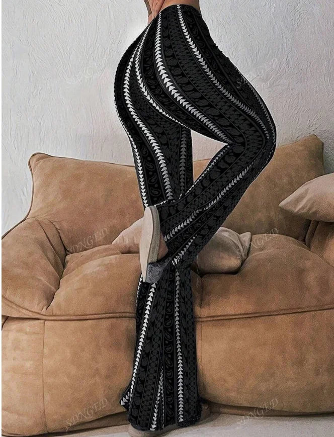 Women’s Striped Slim Flare Office Pants