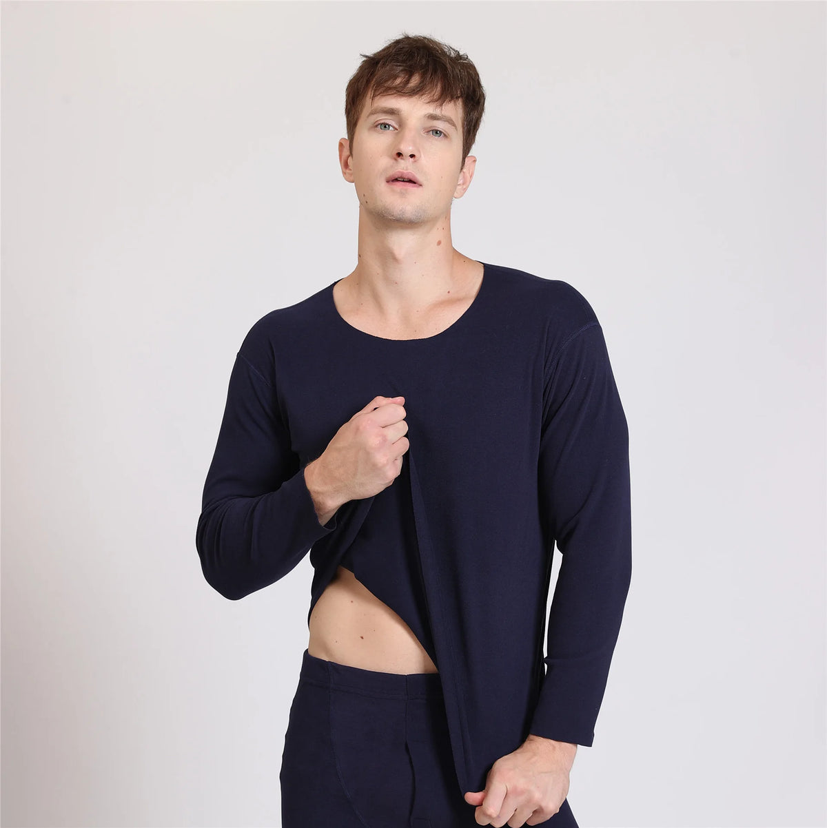 Men's Fleece-Lined Thermal Underwear Set