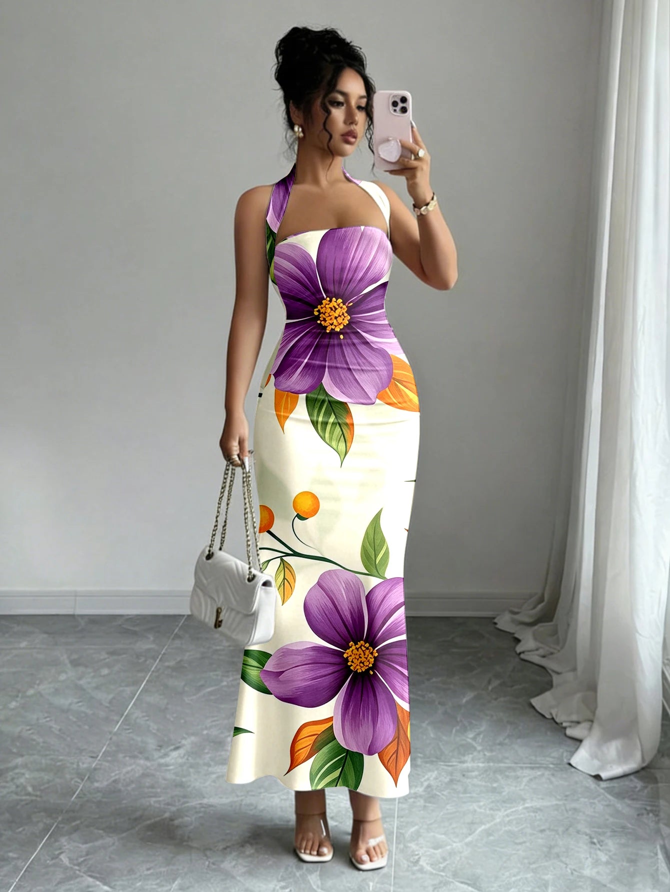 Women’s Sleeveless Halter Maxi Dress