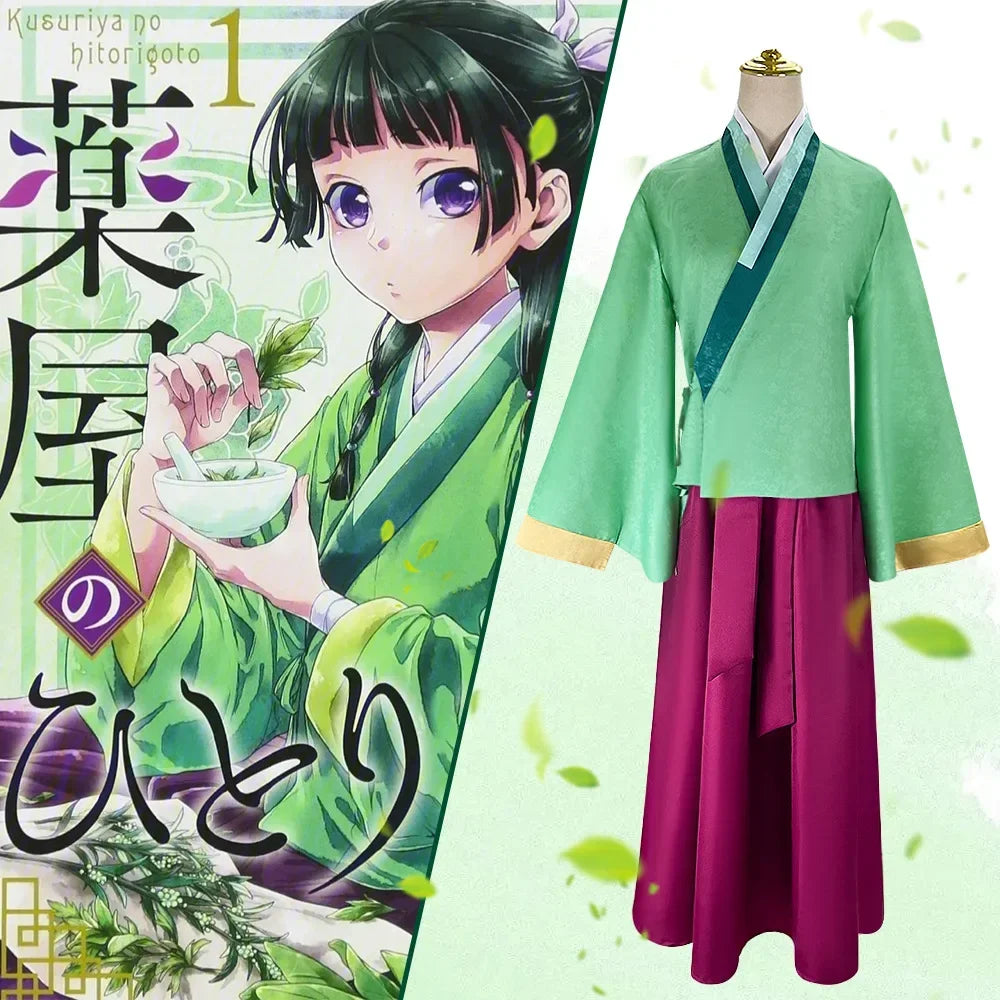 Anime Maomao Cosplay Kostuum Apotheker Diaries Kimono Mao Mao Uniform Outfits Halloween Carnaval Party Voor Vrouwen