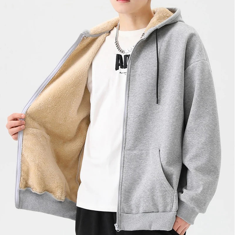Men's Sherpa Fleece-Lined Winter Hoodie